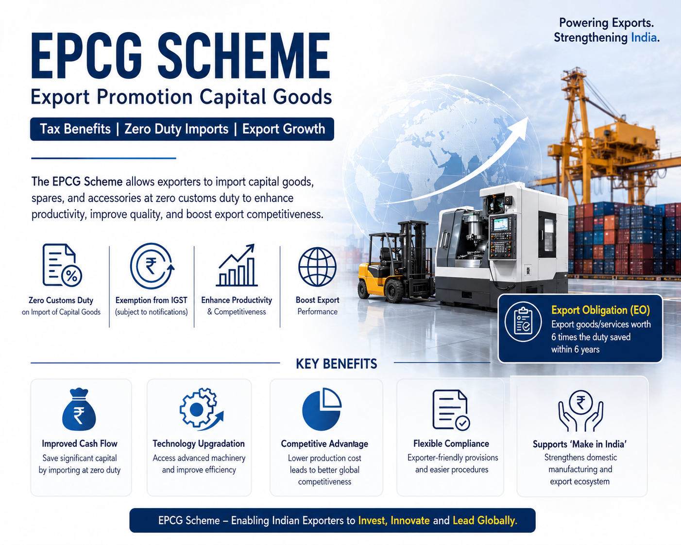 EPCG Scheme – Export Promotion Capital Goods – Tax Benefits